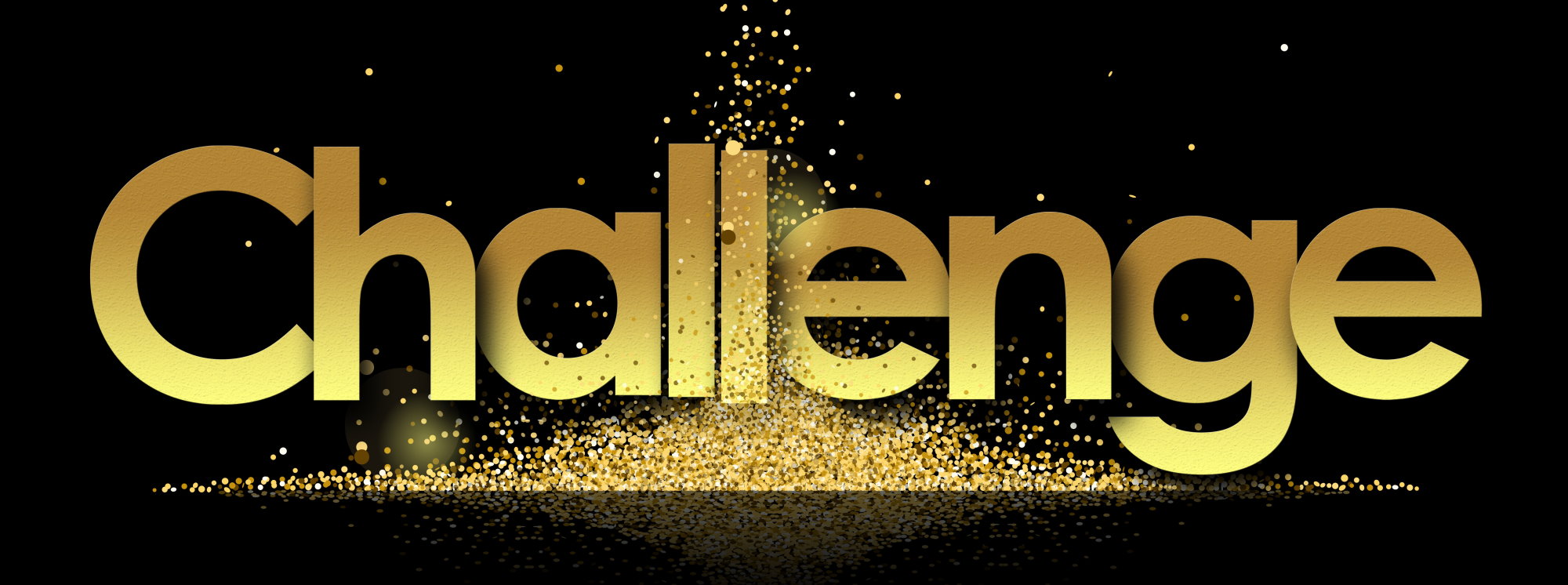Challenge in golden stars background