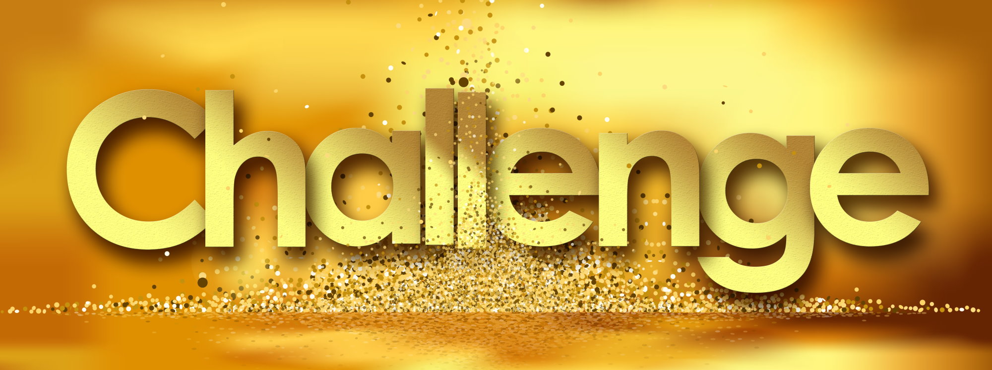 Challenge in golden stars background